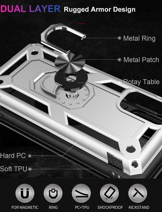Samsung Galaxy S20 Plus Hoesje - Grijs - Armor Kickstand Back Cover