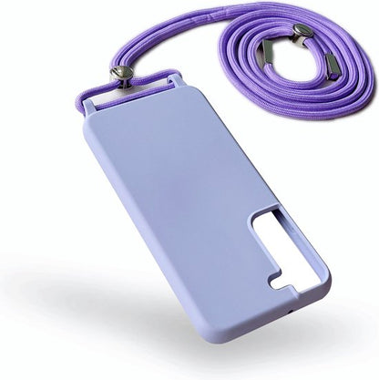 Samsung Galaxy S22 Plus Hoesje - Paars - Siliconen Back Cover met Telefoonkoord
