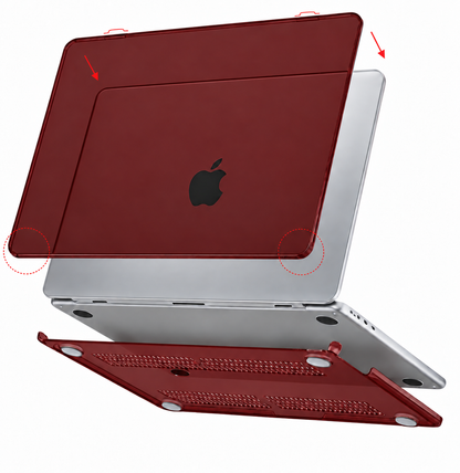 Apple MacBook Neo (13-inch) - Wijn Rood - Laptop Hardcase Cover met Ventilatie-openingen