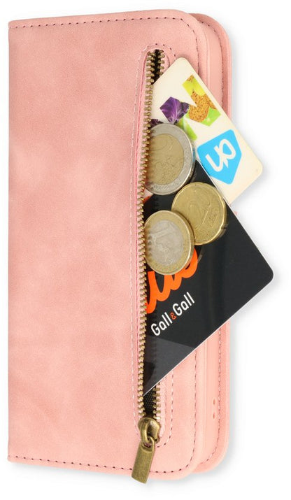 Apple iPhone 14 Plus Hoesje - Pale Pink - Luxe Bookcase met Rits