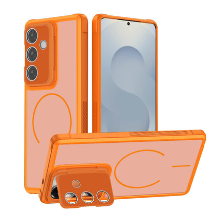 Samsung Galaxy S26 Plus Hoesje - Oranje - Matte Armor MagSafe Back Cover met Kickstand