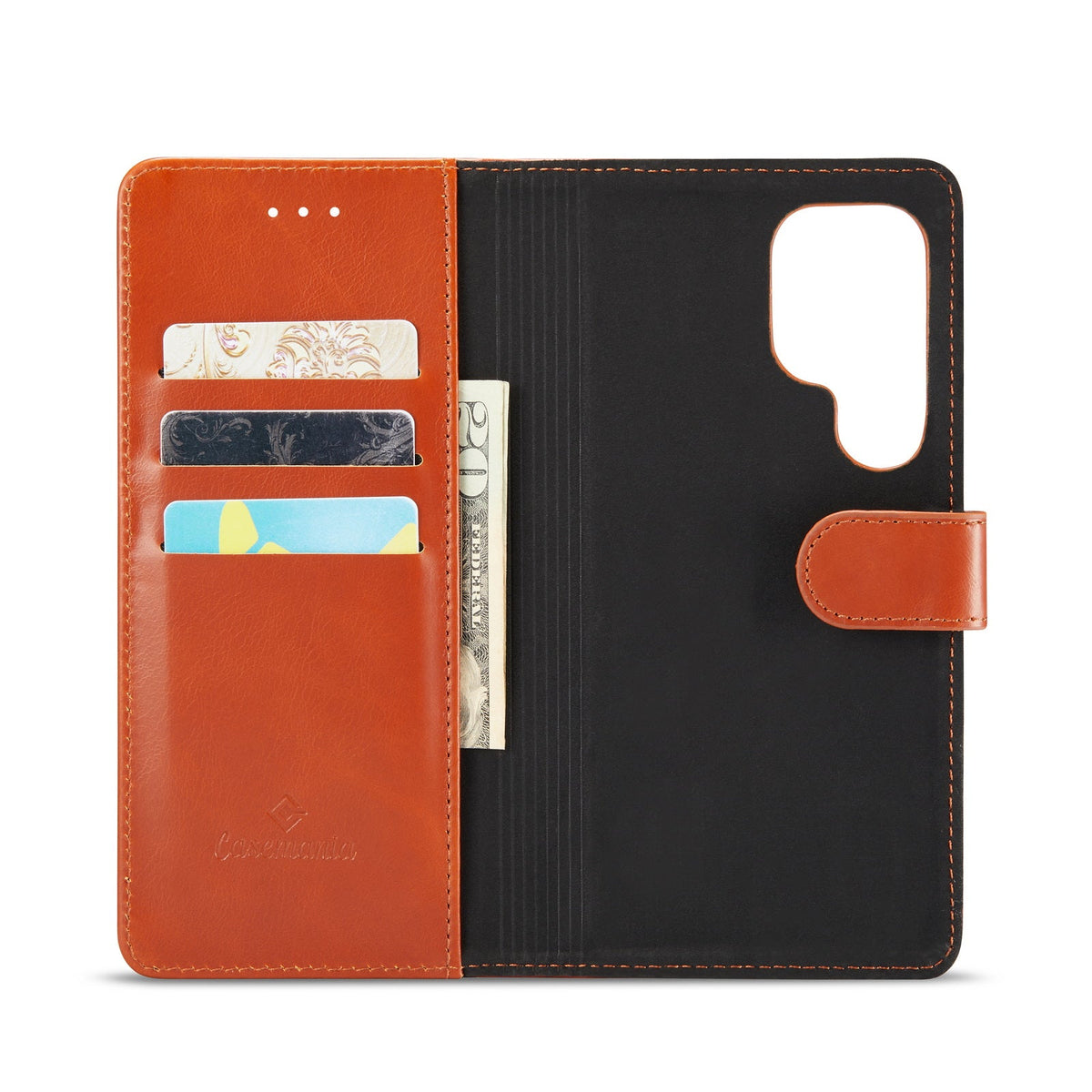 Samsung Galaxy S24 Ultra Hoesje - Sienna Brown - Echt Leren 2 in 1 Bookcase