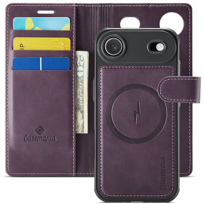 Apple iPhone Air Hoesje - Dark Purple - Luxe 2 in 1 MagSafe Bookcase