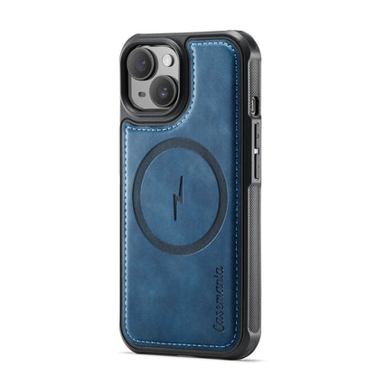 Apple iPhone 15 Hoesje - Navy Blue - Kunstleer MagSafe Back Cover