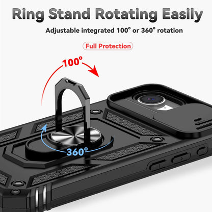 iPhone 16e Hoesje - Zwart - Armor Kickstand en Camera Bescherming Back Cover