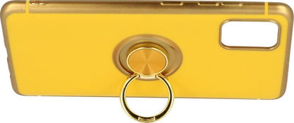 Samsung Galaxy A41 Case - Yellow - Silicone Ring Kickstand Back Cover