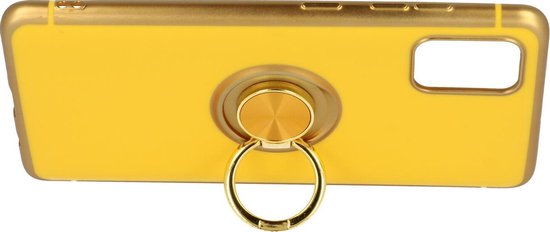 Samsung Galaxy S20 Plus Case - Yellow - Silicone Ring Kickstand Back Cover