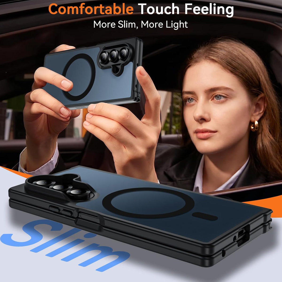 Samsung Galaxy Z Fold8 Ultra Hülle - Schwarz - Mattes Armor-MagSafe-Backcover