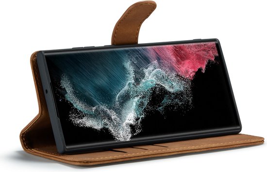 Samsung Galaxy S23 Ultra Hoesje - Sienna Brown - 2 in 1 Bookcase