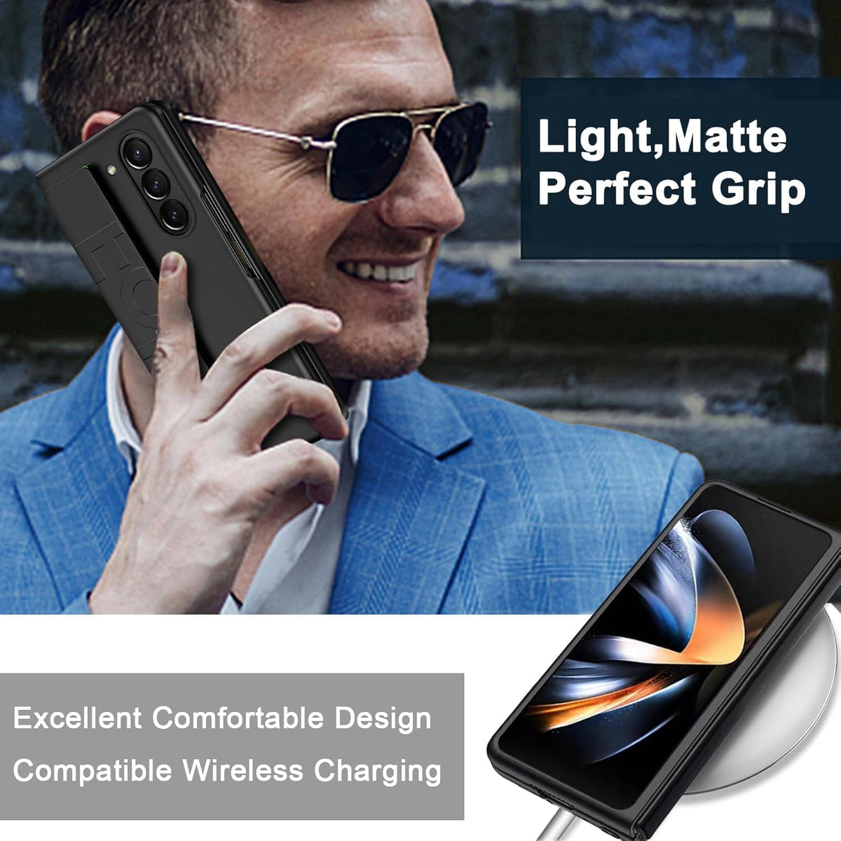 Samsung Galaxy Z Fold8 Ultra Hoesje - Zwart - Dunne Back Cover met Elastische Handstrap