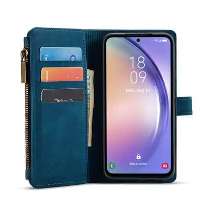Samsung Galaxy A34 5G Hoesje - Navy Blue - Luxe Bookcase met Rits