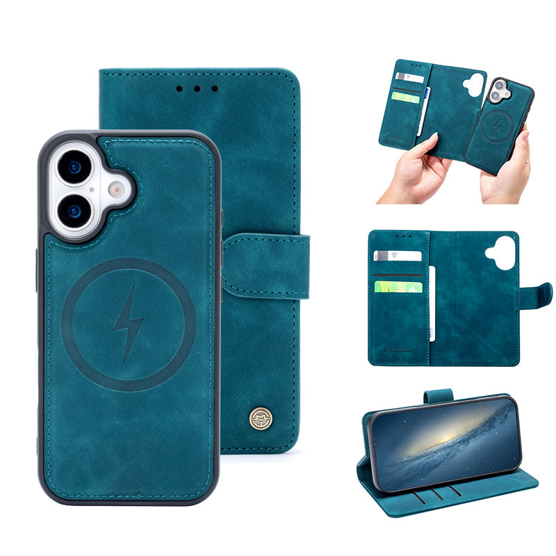 iPhone 17 Hoesje - Emerald Green - 2 in 1 MagSafe Bookcase