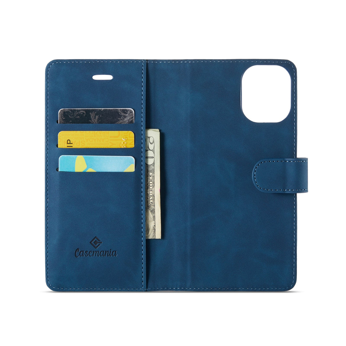 iPhone 16 Plus Hoesje - Navy Blue - 2 in 1 Bookcase