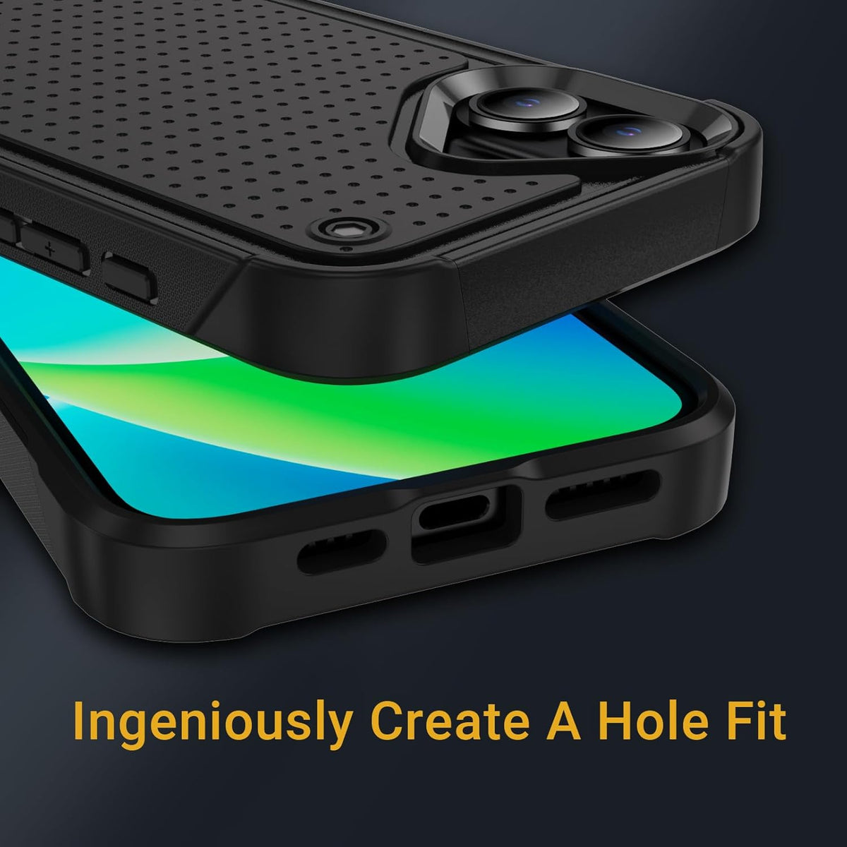 Apple iPhone 16 Hoesje - Zwart - Armor Back Cover