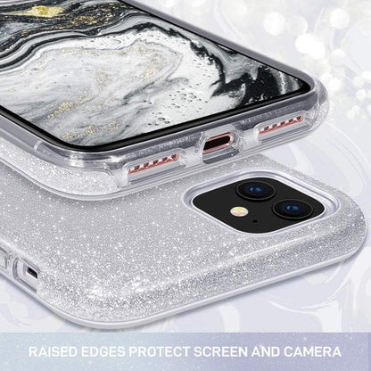 Apple iPhone 12 Mini Hülle - Silber - Glitzer-Backcover