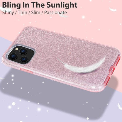 Apple iPhone 12 Hoesje - Roze - Glitter Back Cover