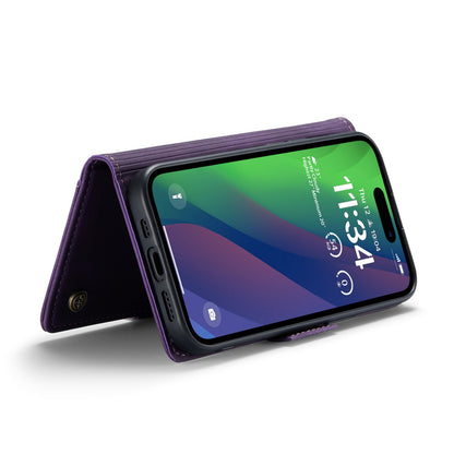 Apple iPhone 15 Plus Hülle - Dark Purple - Portemonnaie-MagSafe-Klapphülle mit Kartenfach