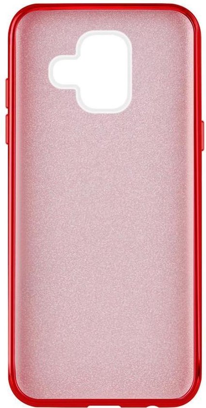 Samsung Galaxy A6 (2018) Hoesje - Rood - Glitter Back Cover
