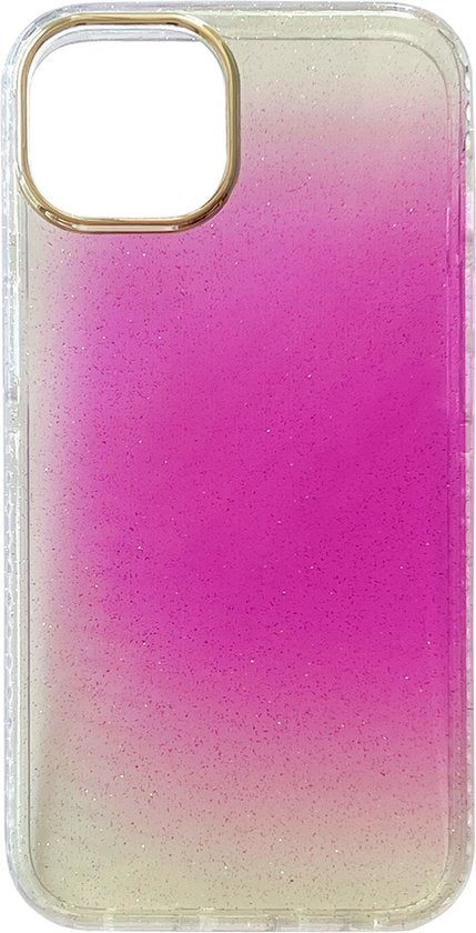 Apple iPhone 13 Hoesje - Paars - Glitter Back Cover