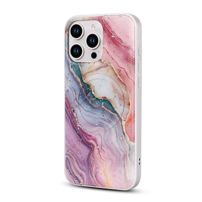 iPhone 16 Pro Max Hoesje - Roze - Marmer MagSafe Back Cover