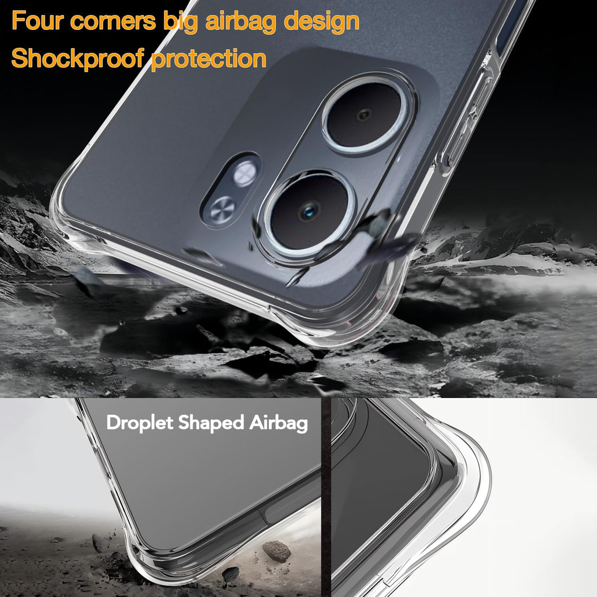 Oppo A5X Hoesje - Transparant - Anti-Shock Back Cover