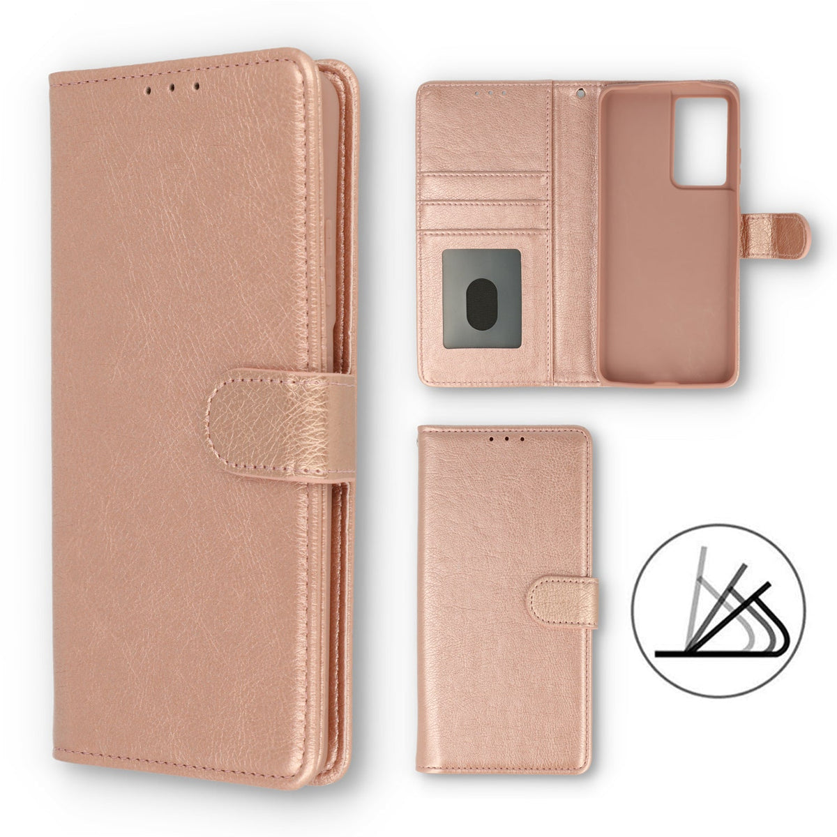 Oppo A52 & Oppo A72 Hoesje - Rosegoud - Luxe Bookcase