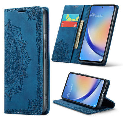 Samsung Galaxy A14 4G Hoesje - Navy Blue - Mandala Dunne Bookcase