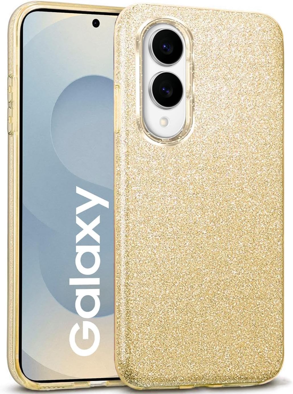 Samsung Galaxy S25 Edge Hoesje - Goud - Glitter Back Cover