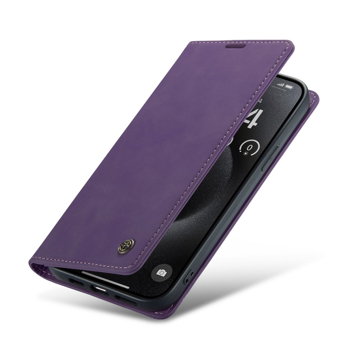 Apple iPhone 15 Plus Hoesje - Dark Purple - Dunne Bookcase