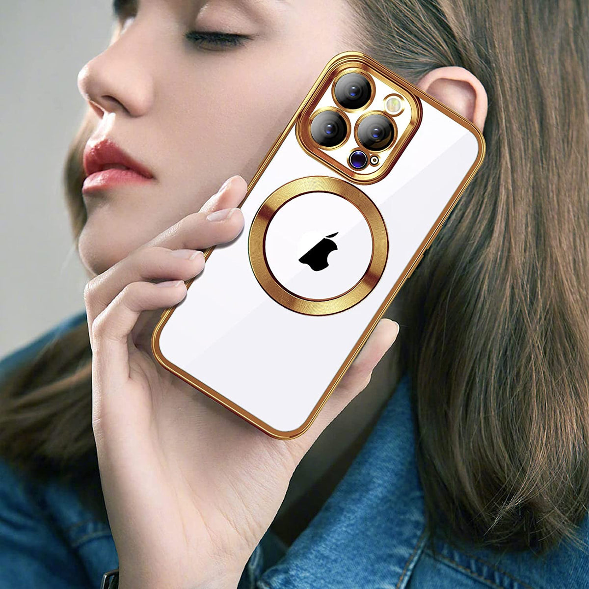 Apple iPhone 14 Pro Case - Gold - Silicone MagSafe Back Cover