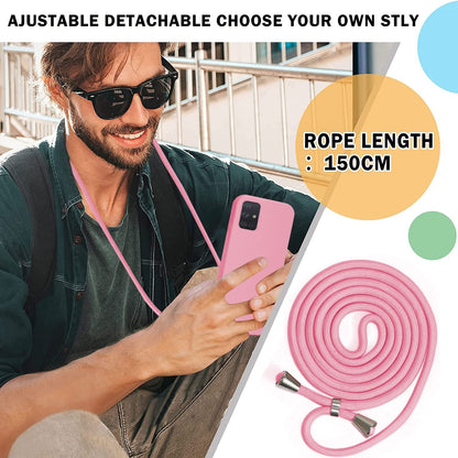 Samsung Galaxy A51 Case - Pink - Silicone Back Cover with Strap