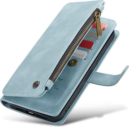 Apple iPhone 13 Pro Max Hoesje - Aqua Blue - Luxe Bookcase met Rits