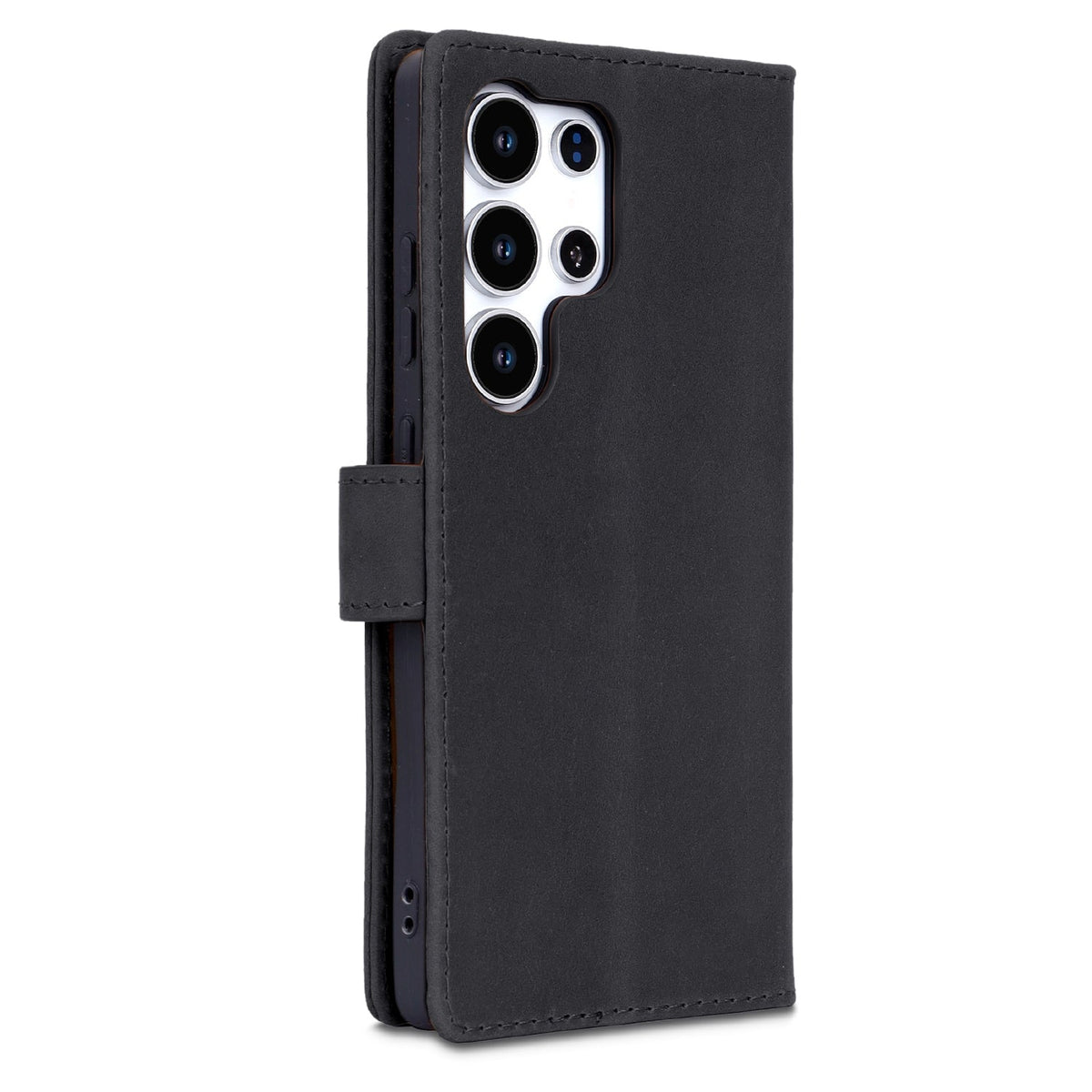 Samsung Galaxy S25 Ultra Hoesje - Charcoal Gray - Echt Leren Bookcase