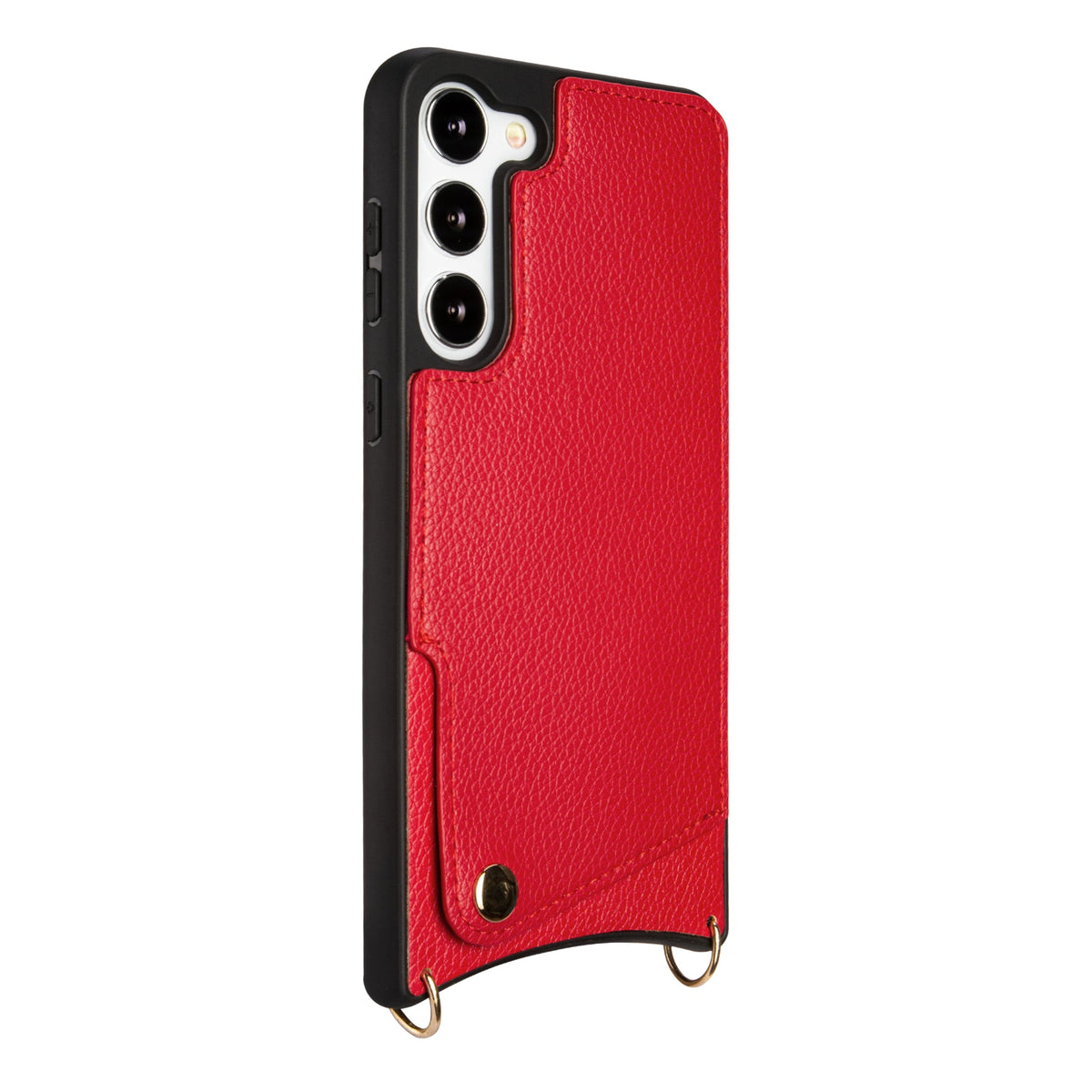 Samsung Galaxy S23 Plus Hoesje - Rood - Back Cover met Pols Bandje en Telefoonkoord