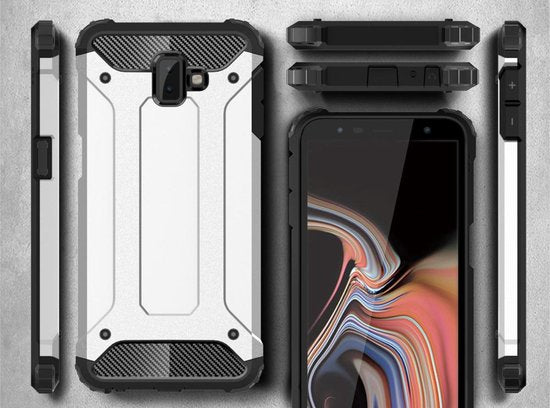 Samsung Galaxy J6+ (2018) Hoesje - Zwart - Armor Back Cover