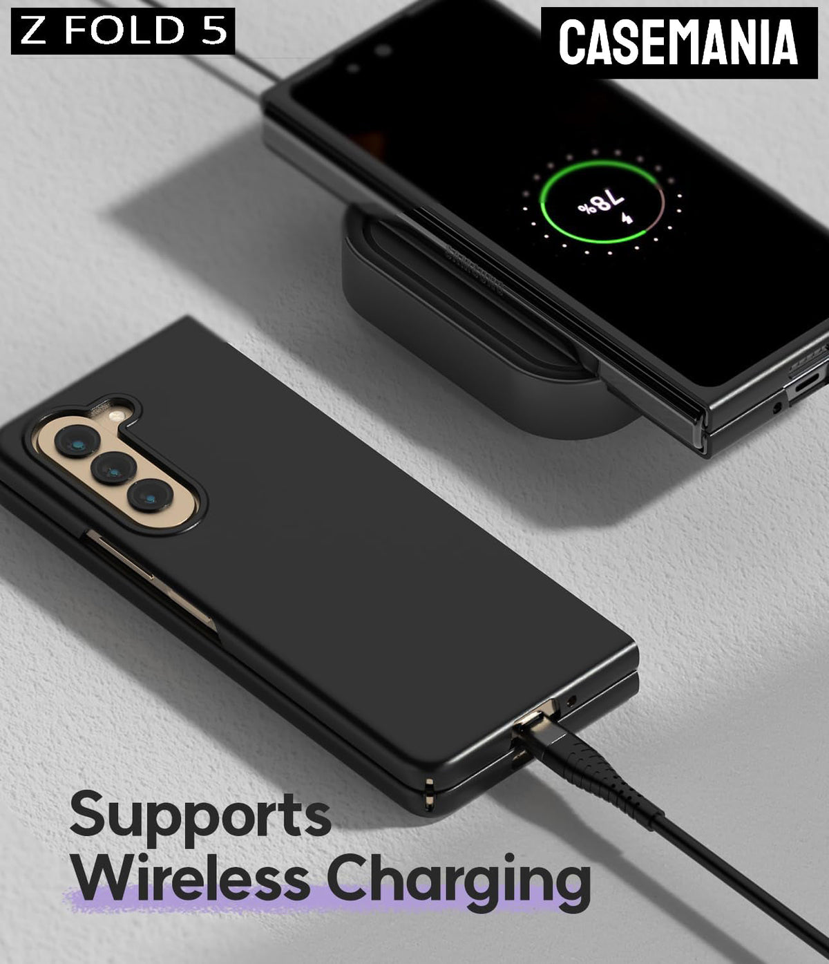 Samsung Galaxy Z Fold 5 Hoesje - Zwart - Siliconen Back Cover