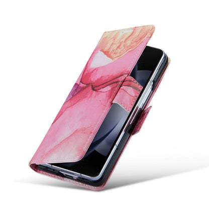 Samsung Galaxy Z Fold 5 Hoesje - Pink Rhodonite - Marmer Portemonnee Bookcase