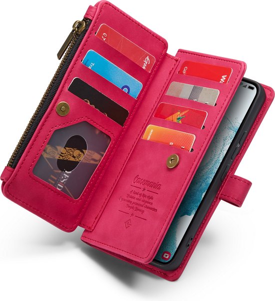Apple iPhone 13 Pro Max Hoesje - Royal Fuchsia - Luxe Bookcase met Rits