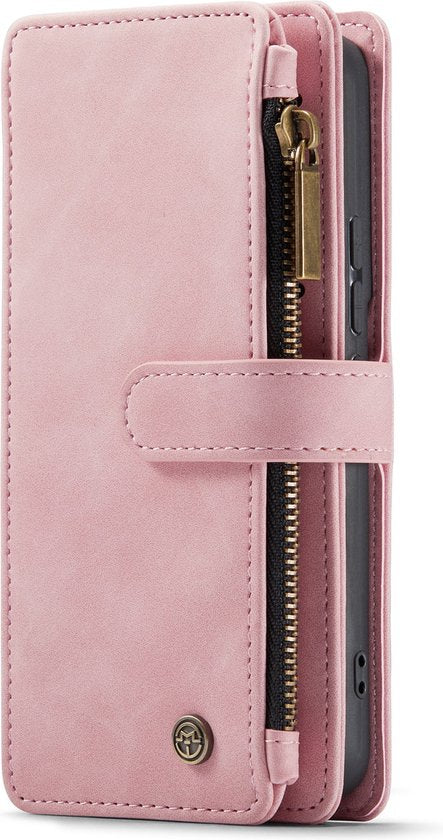 Samsung Galaxy S23 Hoesje - Pale Pink - Luxe Bookcase met Rits