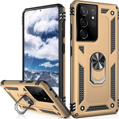 Samsung Galaxy S22 Ultra Case - Gold - Armor Kickstand Back Cover