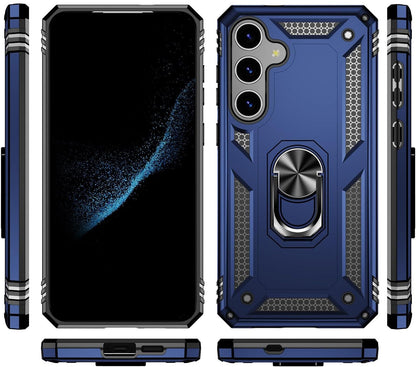 Samsung Galaxy S24 Plus Hoesje - Blauw - Armor Kickstand Back Cover