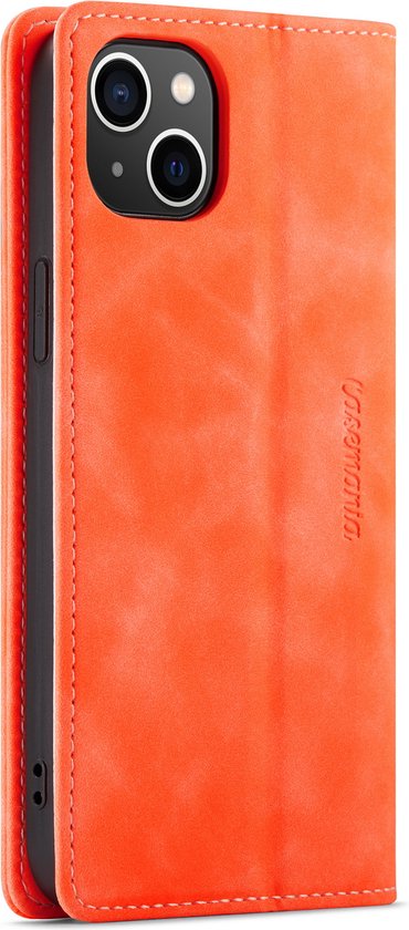 Apple iPhone 14 Hoesje - Topaz Orange - Dunne Bookcase