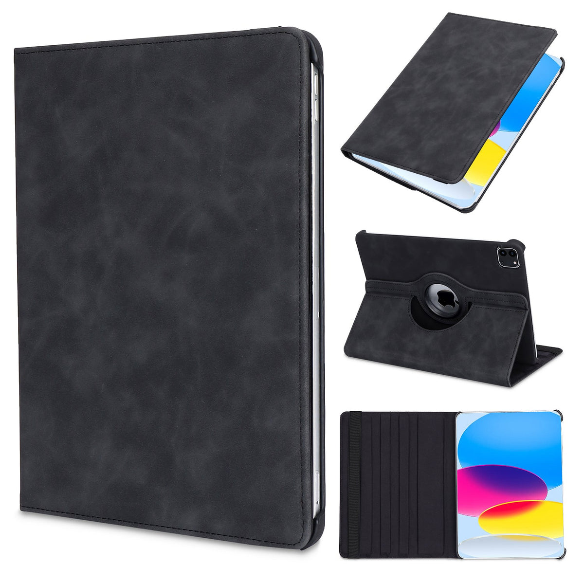 Étui tablette iPad Pro 11 pouces 2022 - Gris anthracite - Étui rotatif type livre