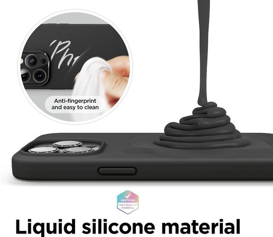 Apple iPhone 13 Pro Case - Black - Silicone Back Cover