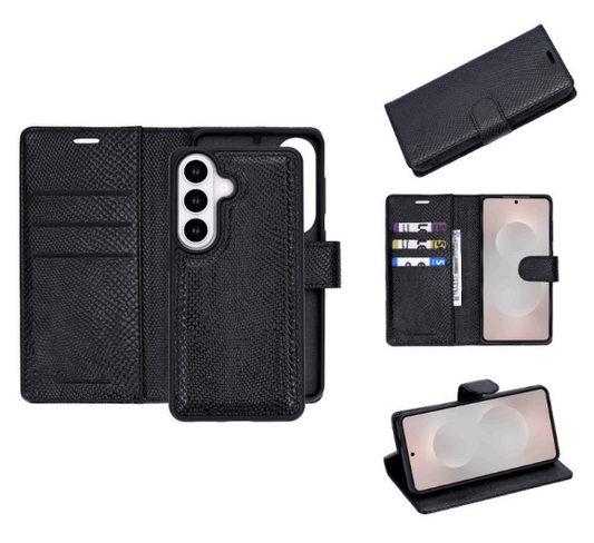 Samsung Galaxy S26 Case - Black - 2 in 1 Snake Print MagSafe Wallet Case