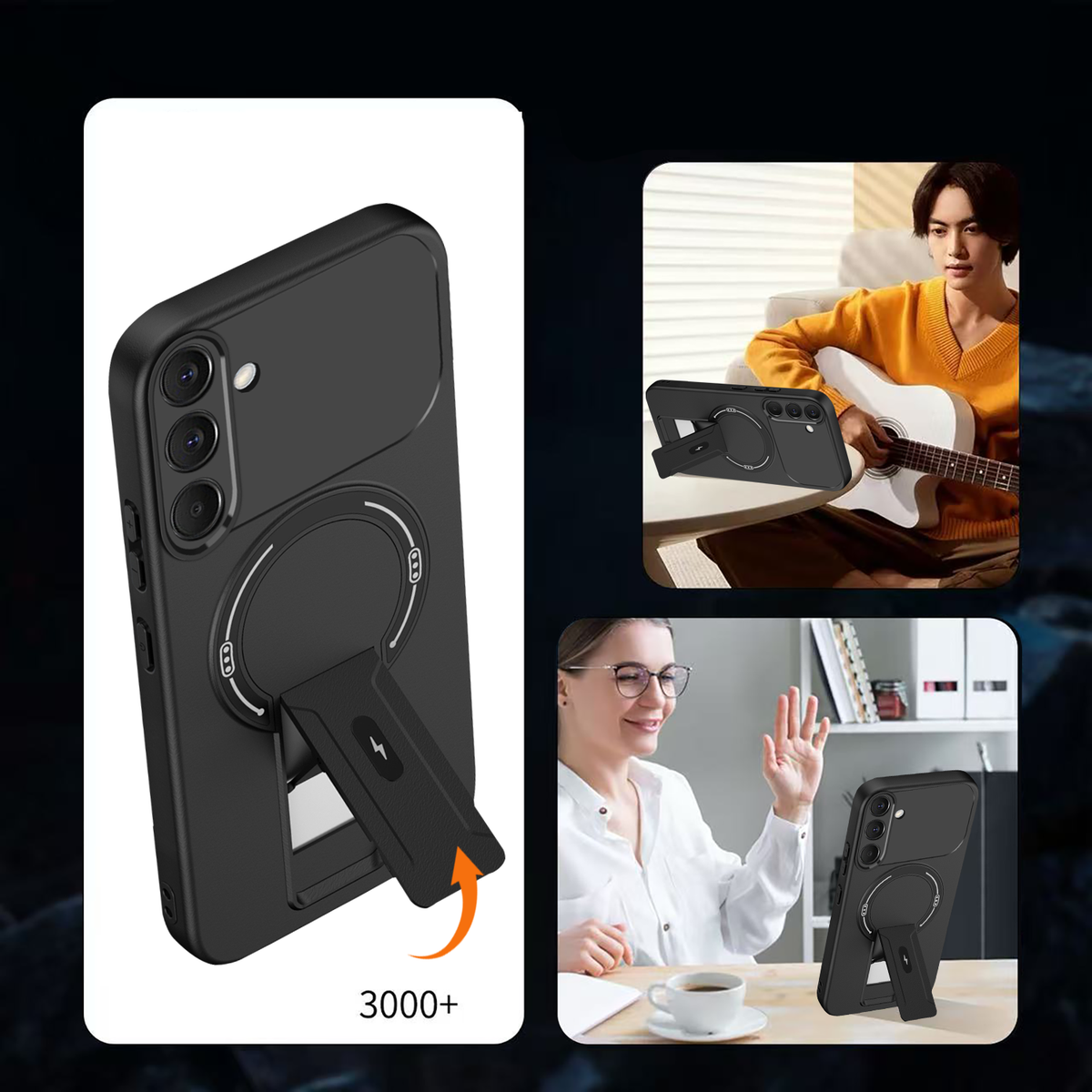 Samsung Galaxy A27 Hoesje - Paars - Siliconen MagSafe Back Cover met Kickstand Standaard