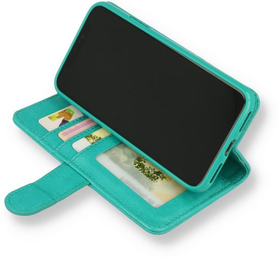 iPhone 11 Case - Turquoise - Glitter Luxury Wallet Case with Zip