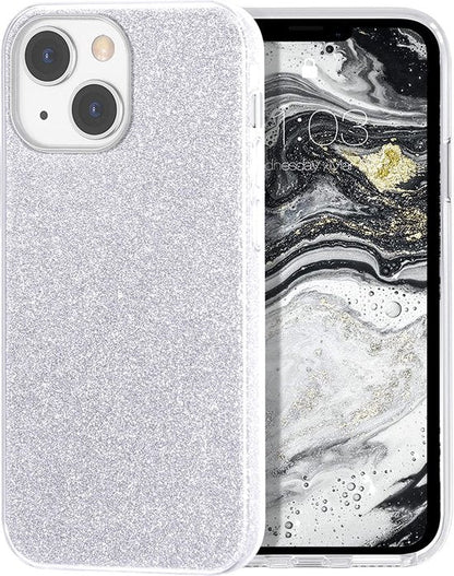 iPhone 13 Mini Case - Silver - Glitter Back Cover