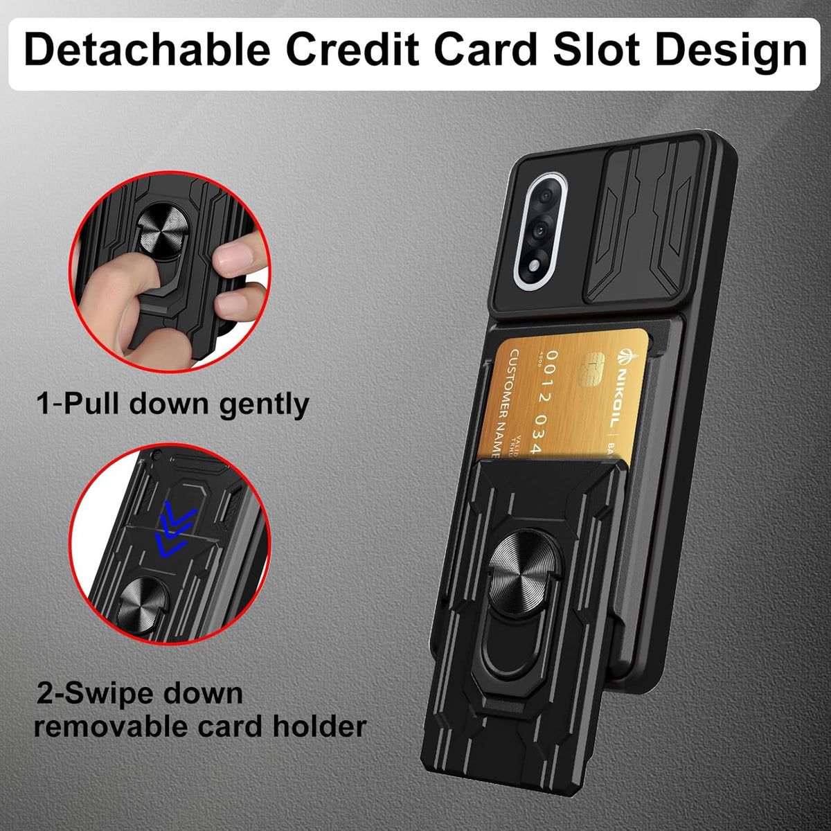 OnePlus Nord 5 Hoesje - Zwart - Armor Kickstand Back Cover