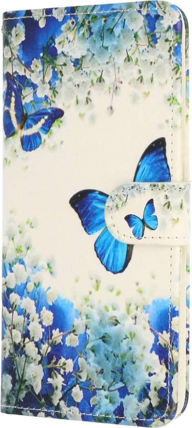 Samsung Galaxy A33 5G Hoesje - Blauwe Vlinder - Print Bookcase